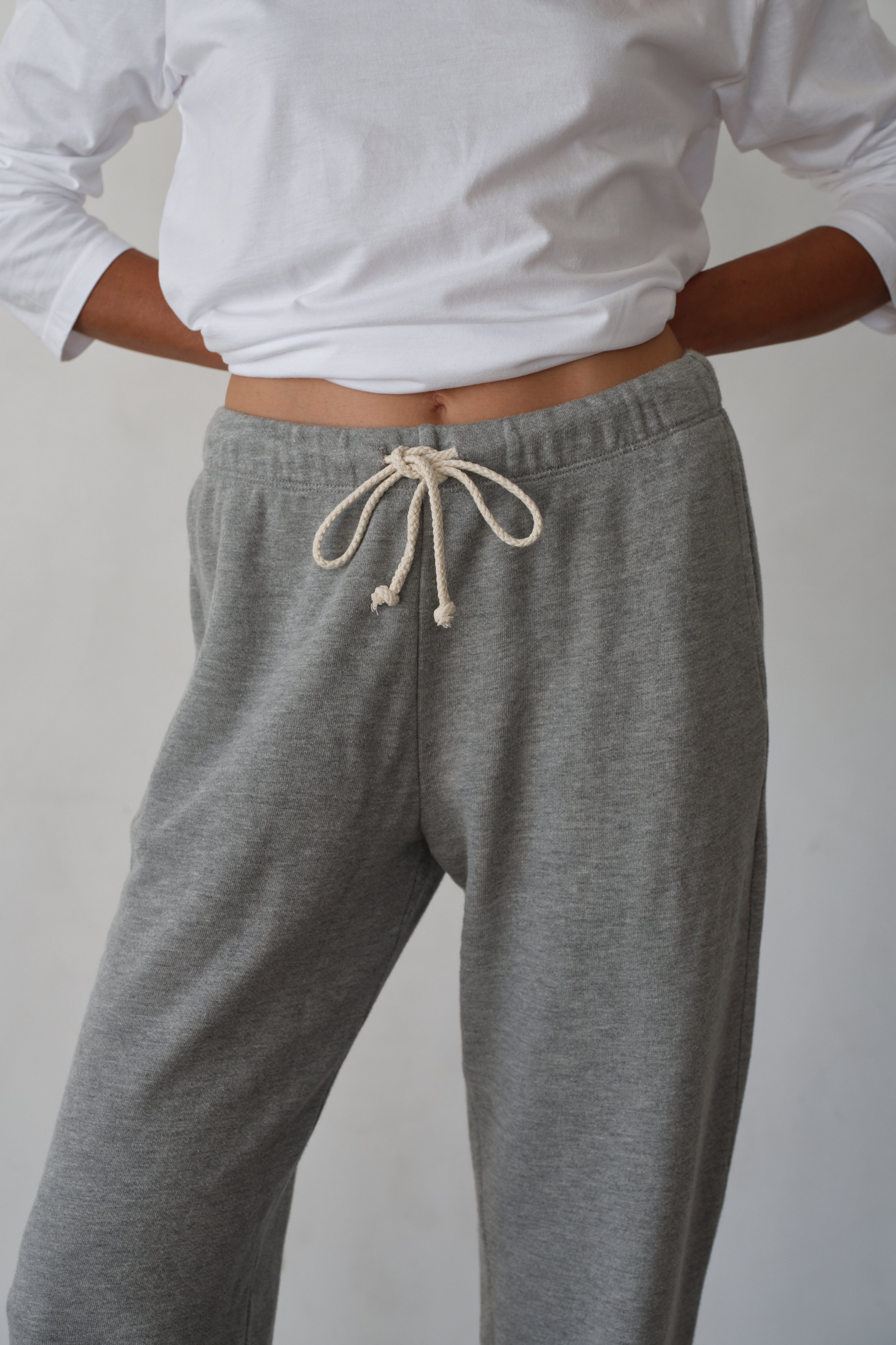 Women Heather Grey Eco-Terry Sweatpants