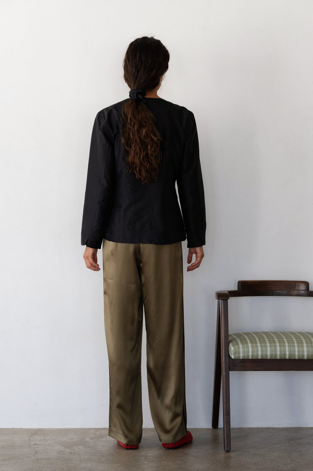 Women The Silk Stripe Simple Pant