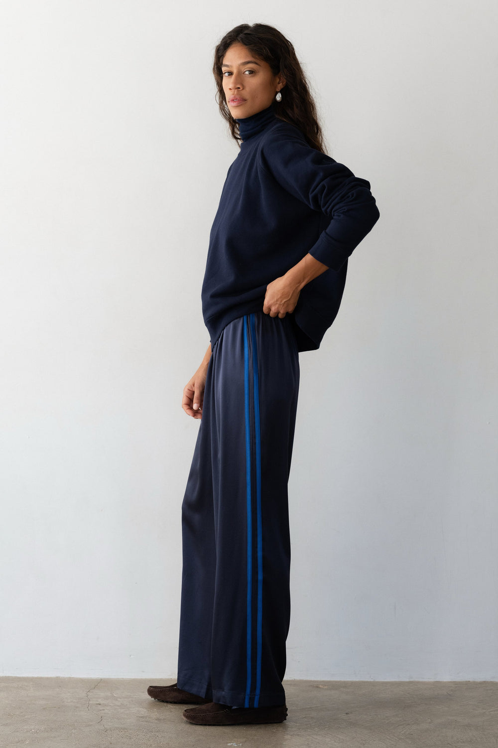 Women The Silk Stripe Simple Pant