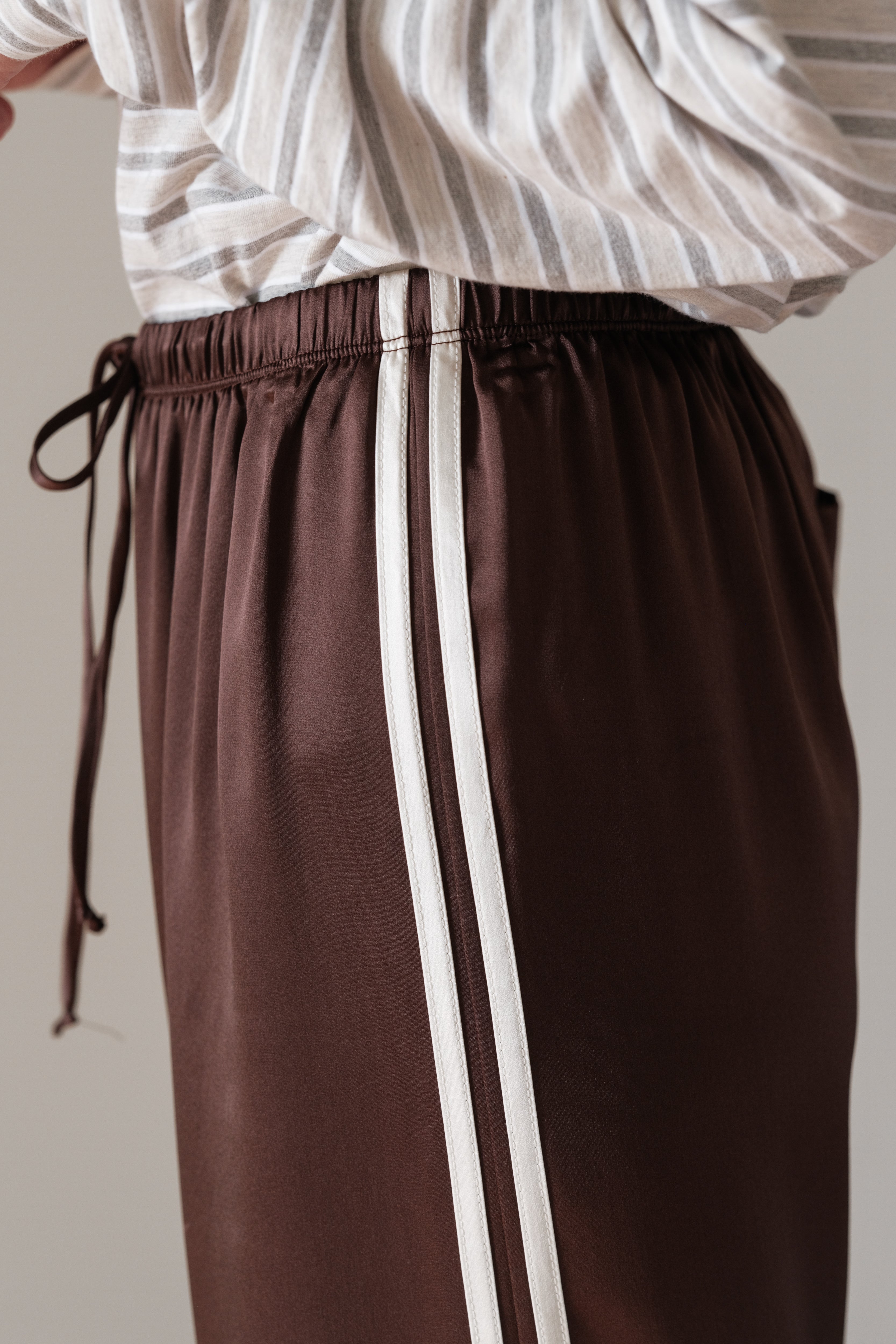 Women The Silk Stripe Crop Pant