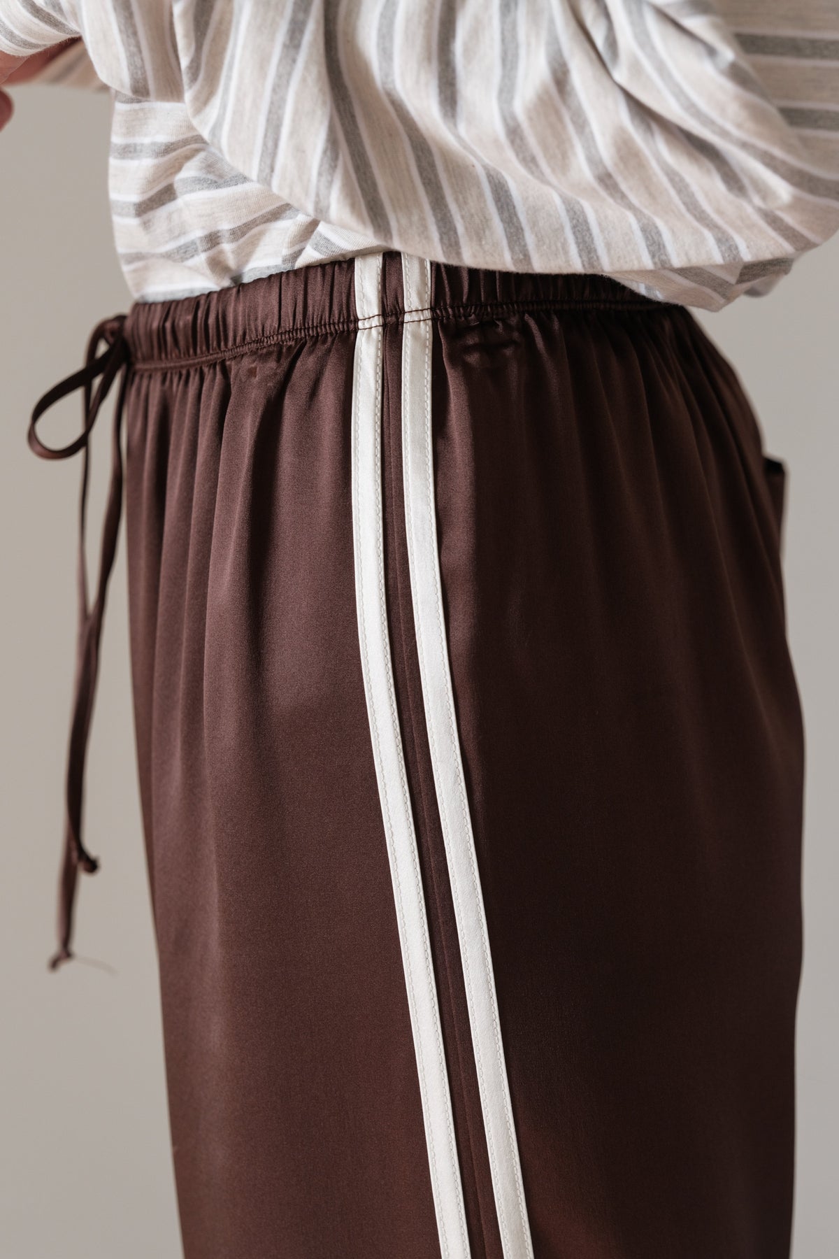 Women The Silk Stripe Crop Pant