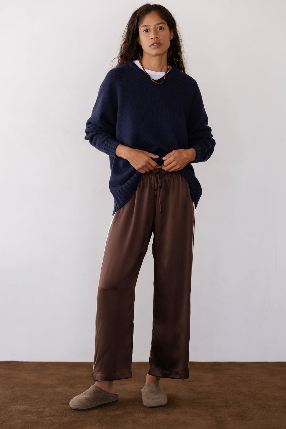 Women The Silk Stripe Crop Pant