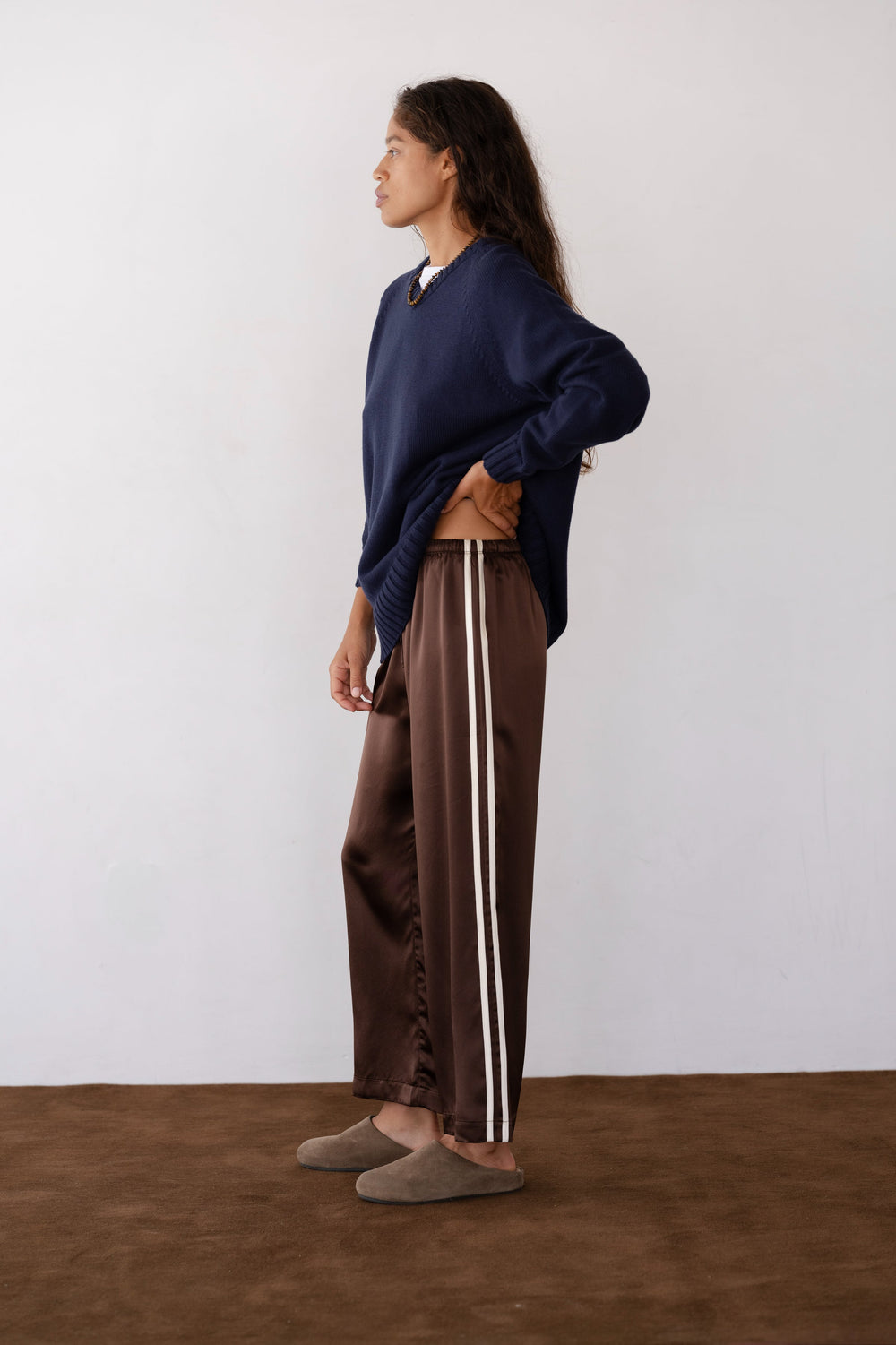 Women The Silk Stripe Crop Pant