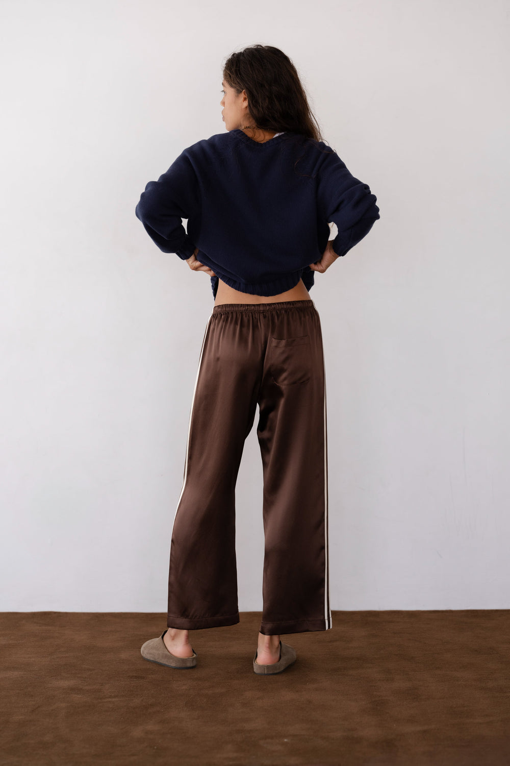 Women The Silk Stripe Crop Pant