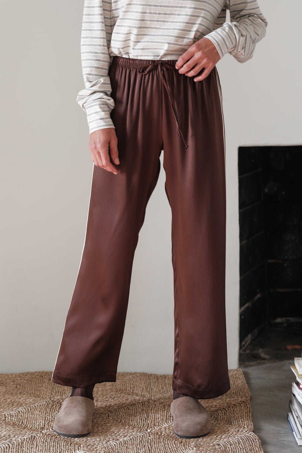 Women The Silk Stripe Crop Pant