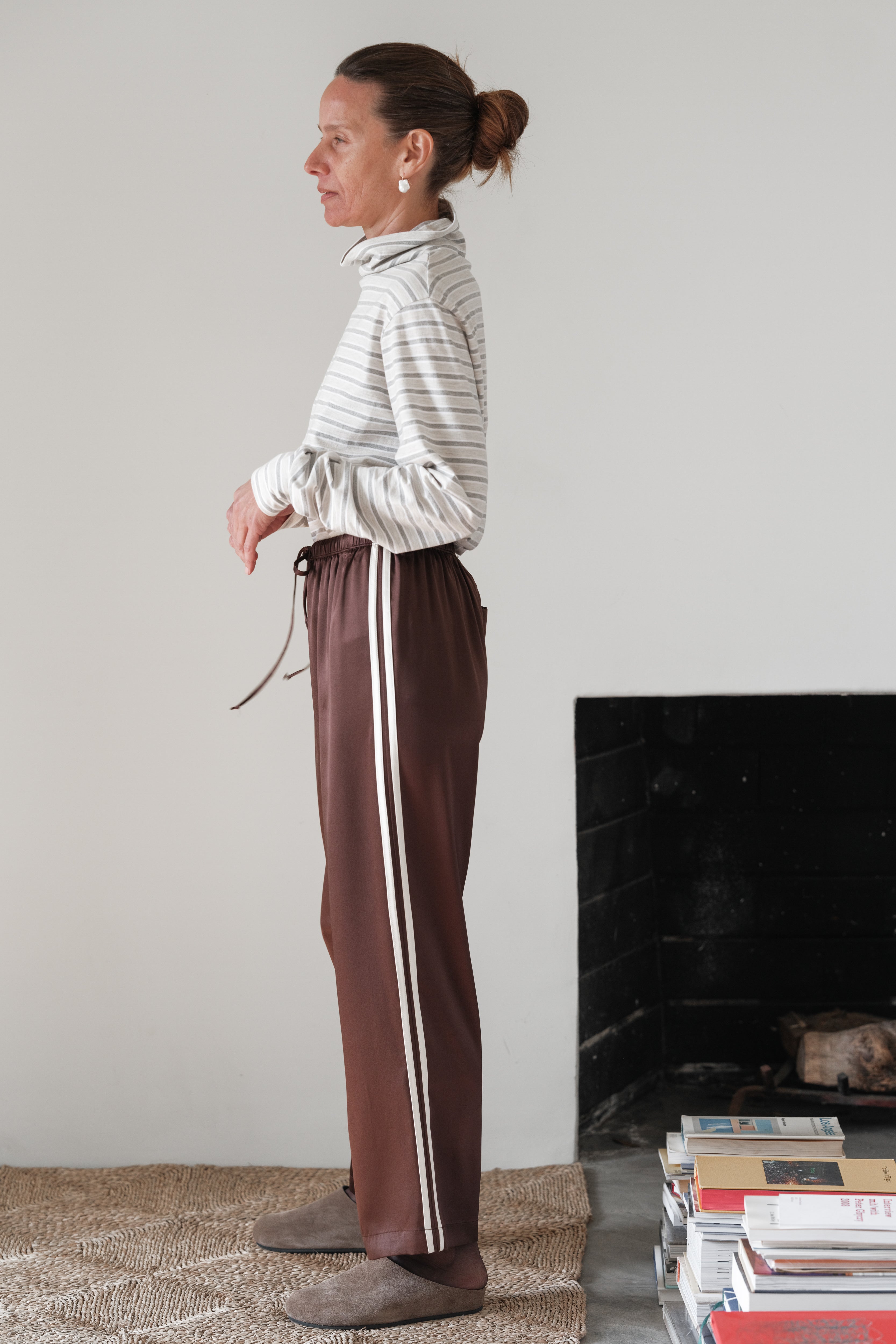 Women The Silk Stripe Crop Pant