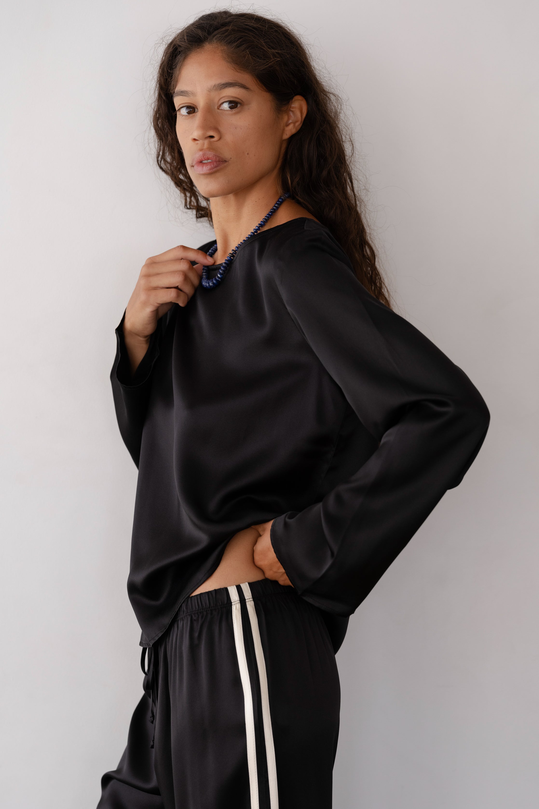 Women The Silk Stripe Crop Pant