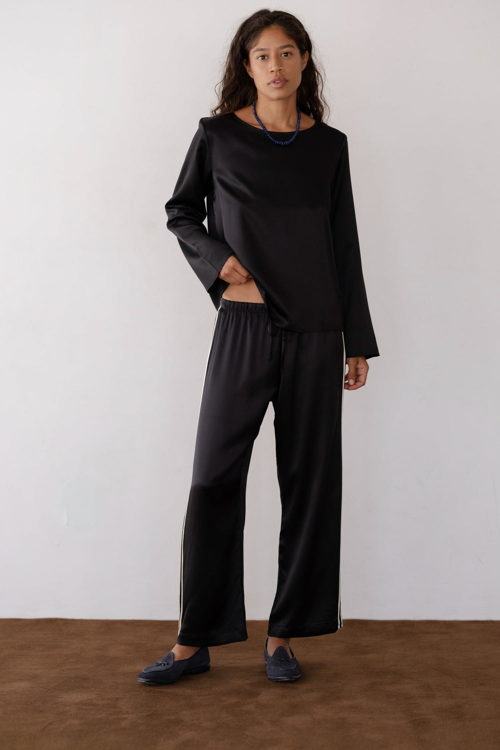 Women The Silk Stripe Crop Pant