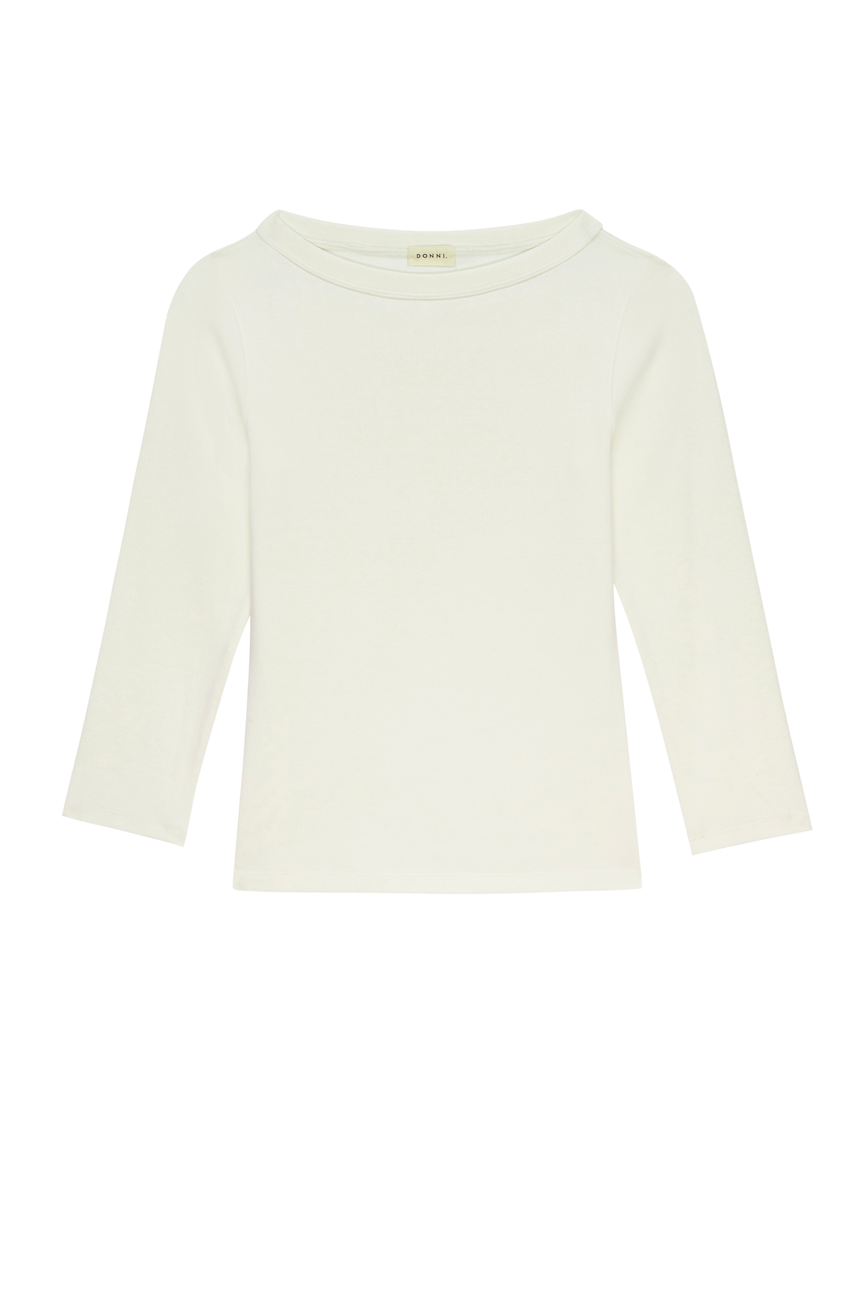 Women Creme Baby Rib Boat Neck