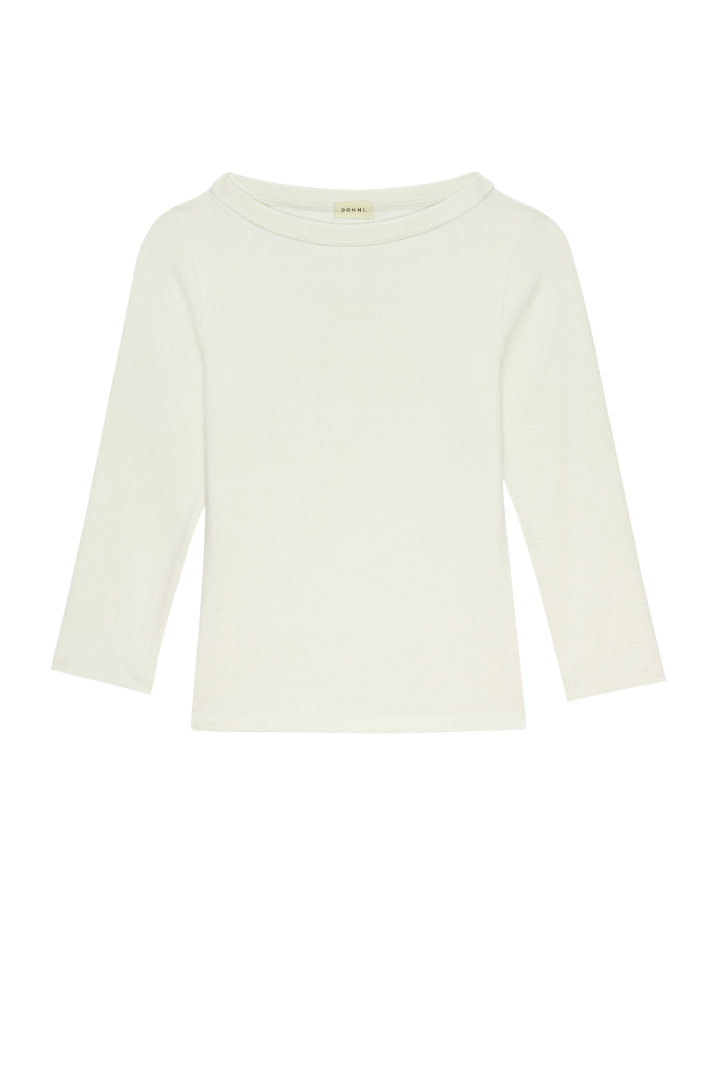 Women Creme Baby Rib Boat Neck