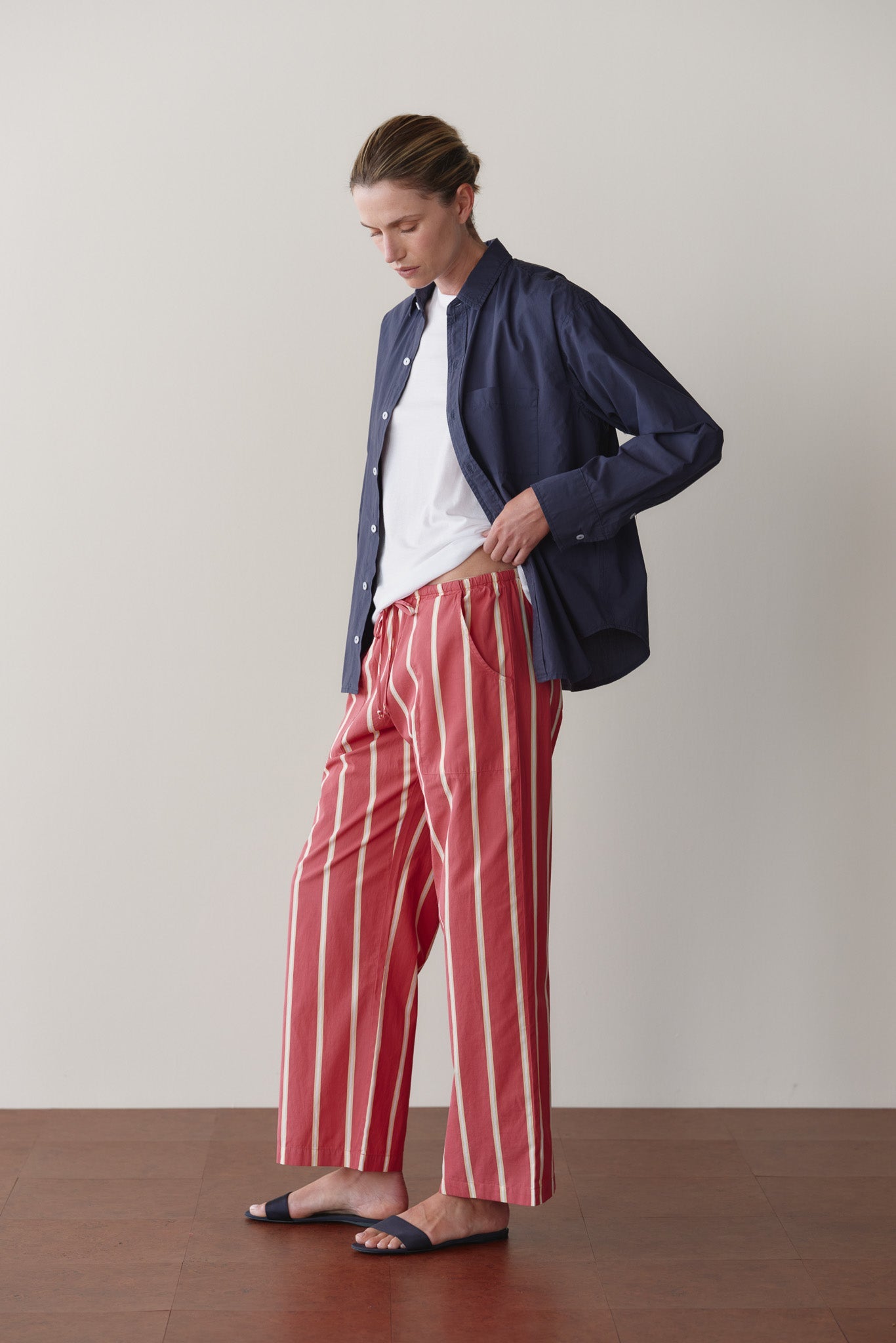 Women The Pop Stripe Drawstring Pant