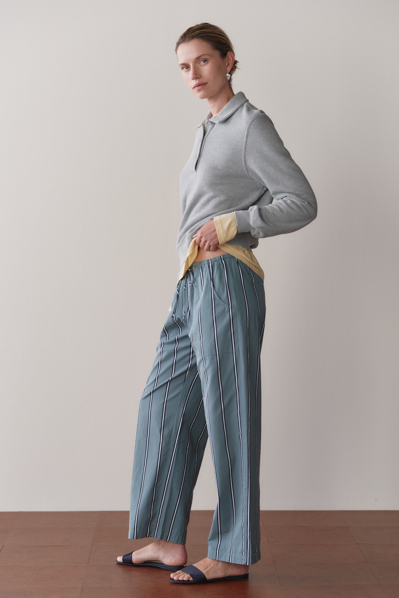 Women The Pop Stripe Drawstring Pant