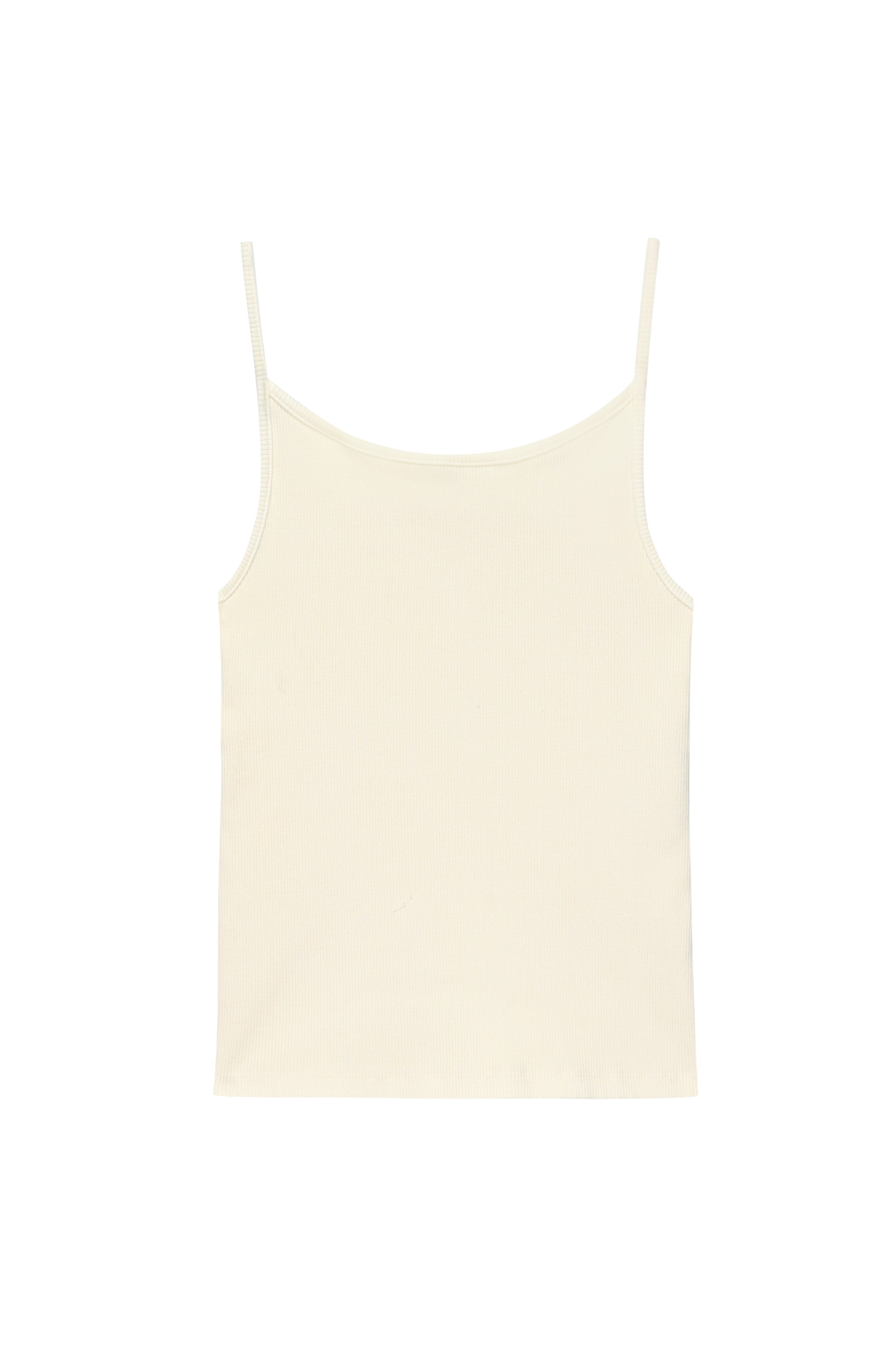 Women Creme Rib Spaghetti Tank