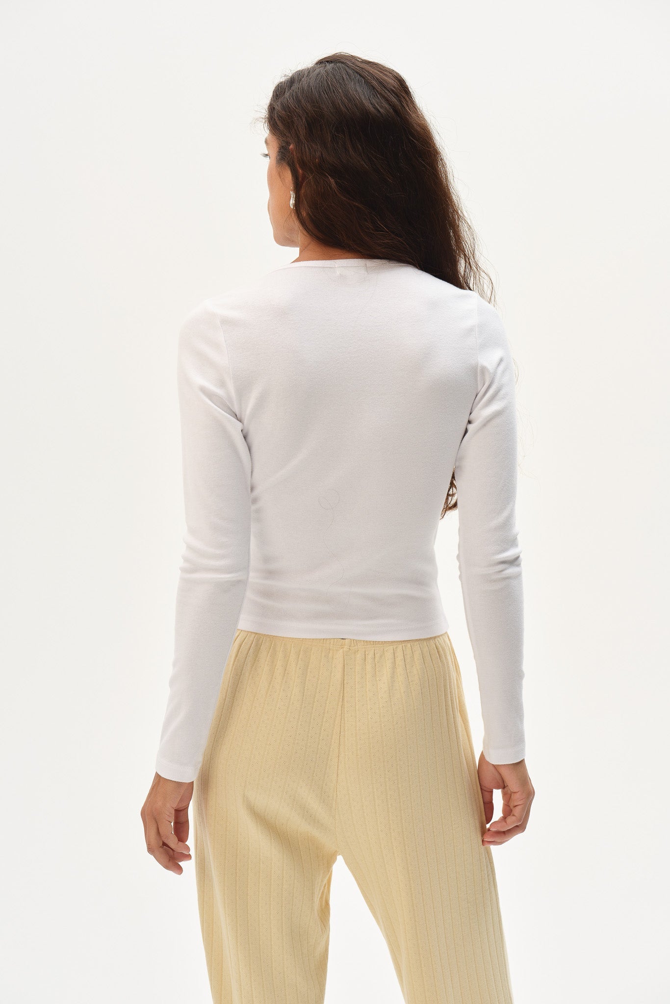 Women The Baby Rib Criss Cross Long Sleeve