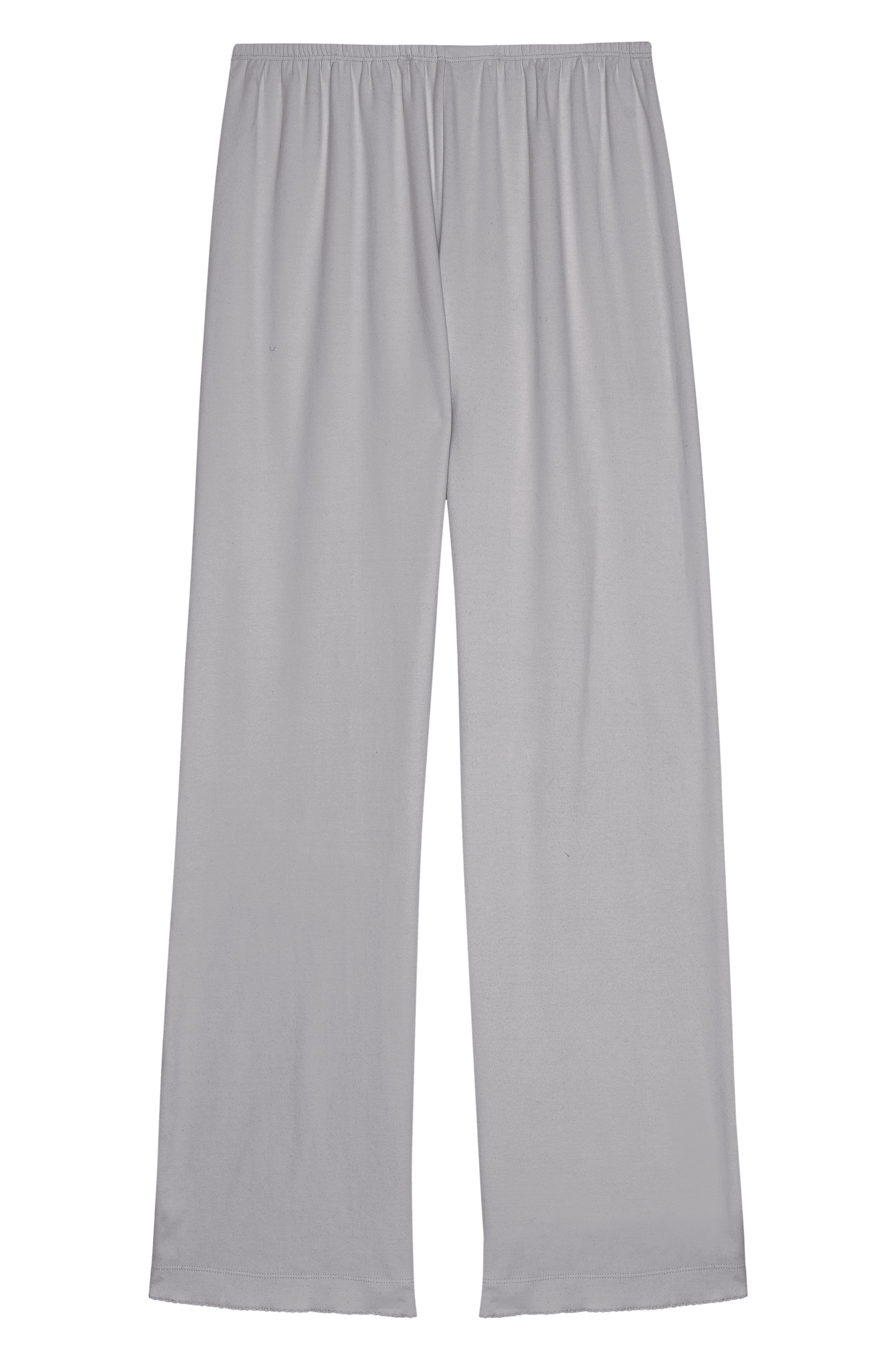 Women Heather Grey Baby Rib Scallop Pant