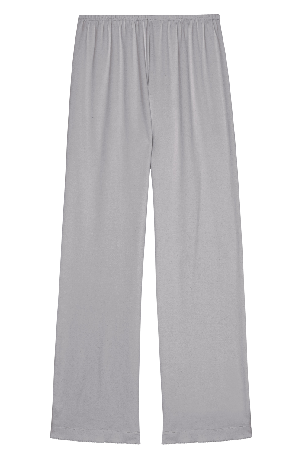 Women Heather Grey Baby Rib Scallop Pant