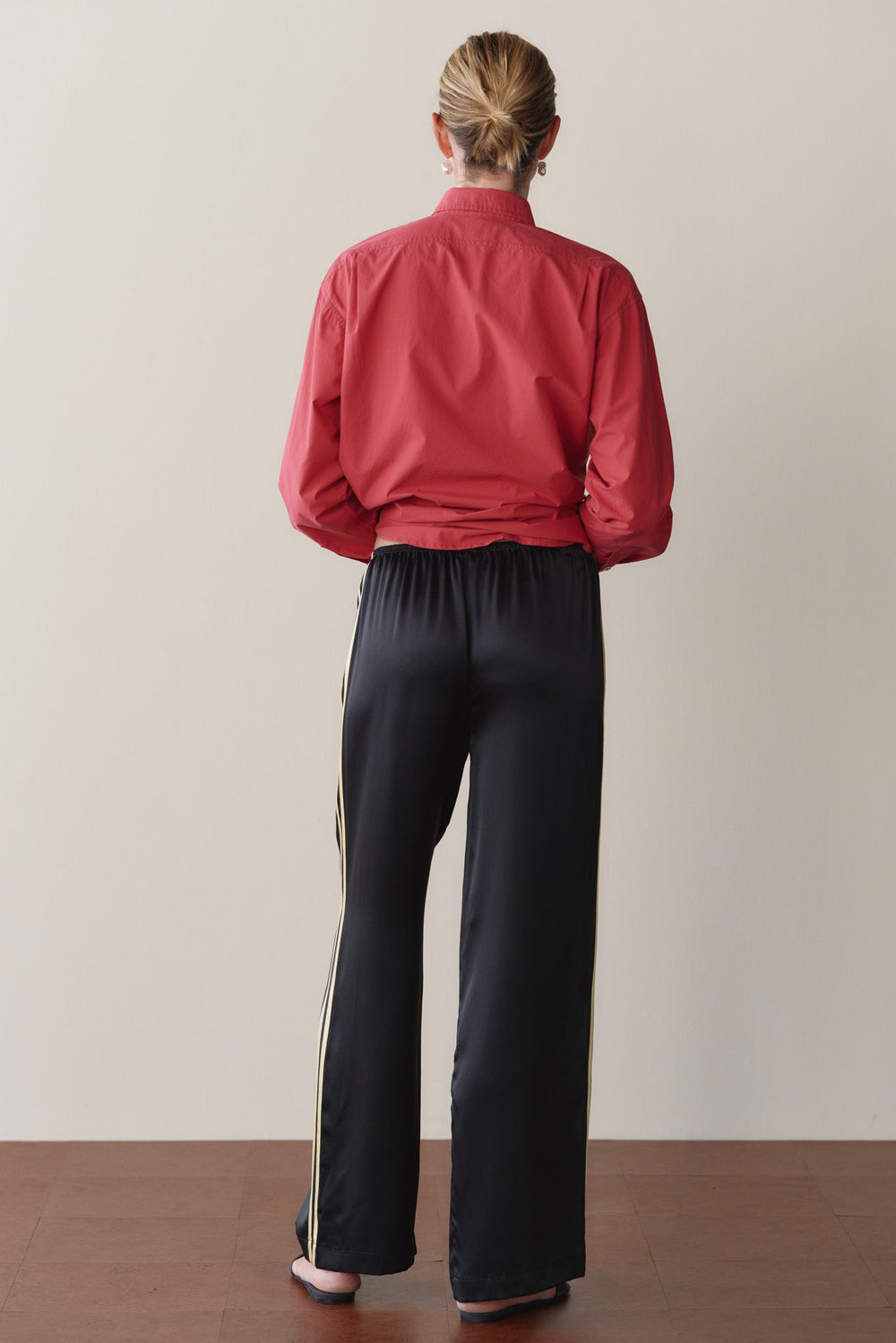 Women The Silk Stripe Simple Pant