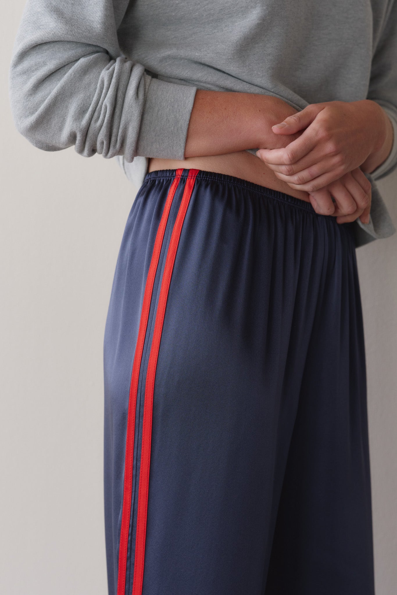 Women The Silk Stripe Simple Pant