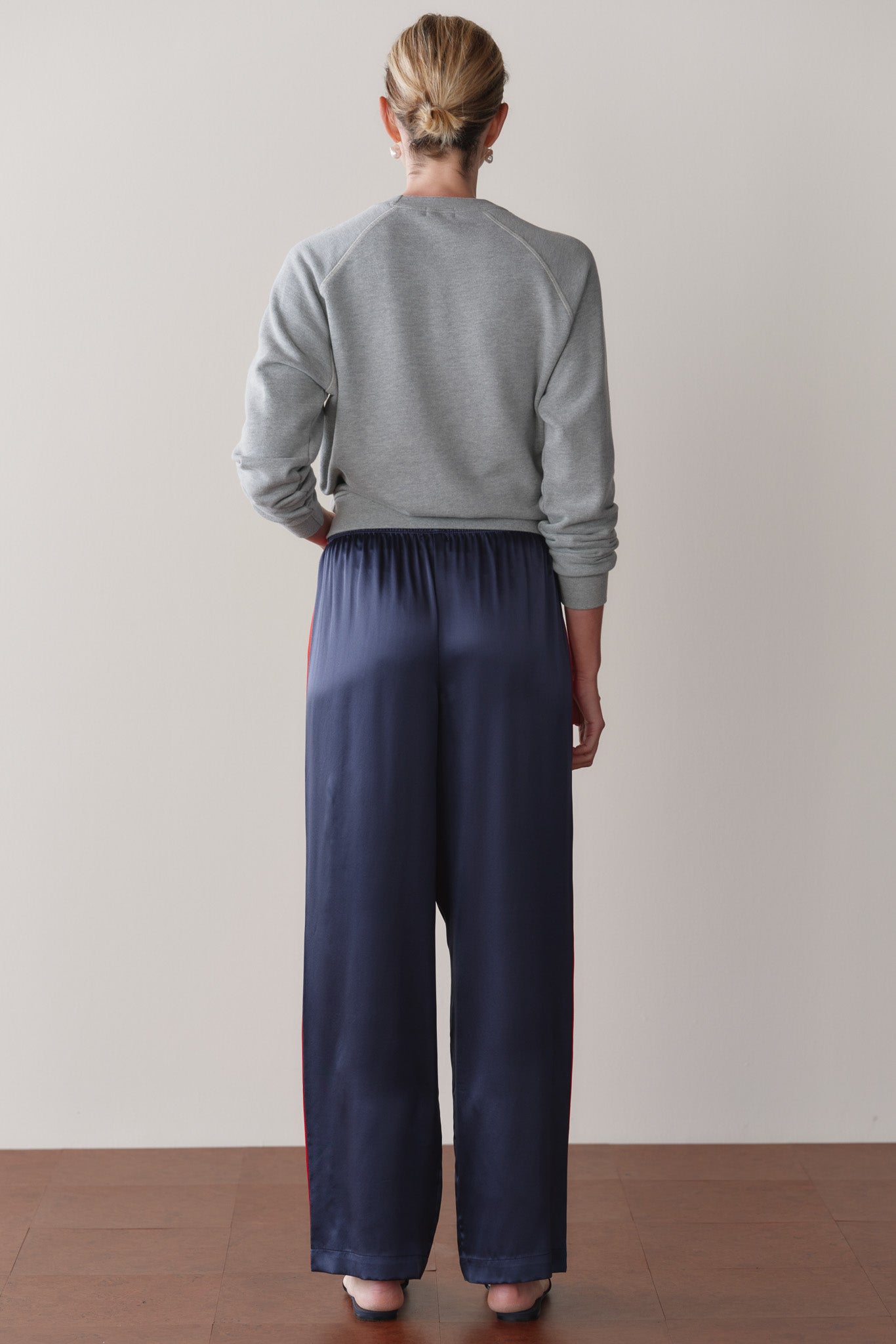 Women The Silk Stripe Simple Pant